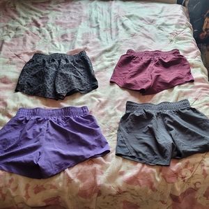 4 pack of windbreaker short shorts for women